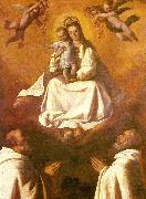 Francisco de Zurbaran the virgin of mercy with two mercedarians oil painting